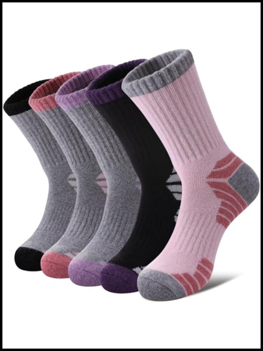 Merino Wool Blend Crew Socks Thermal Hiking Winter Boot Socks